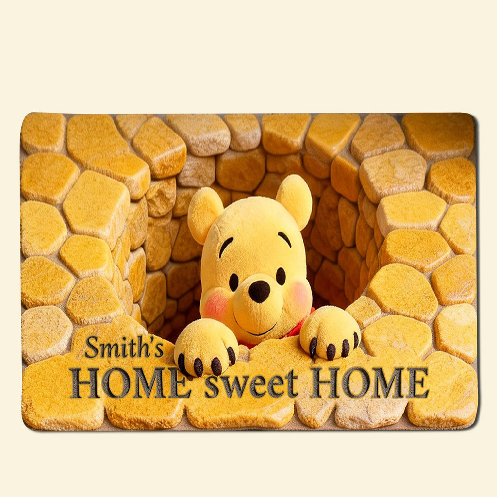 Personalized Honey Bear Doormat Custom Family Welcome Mat