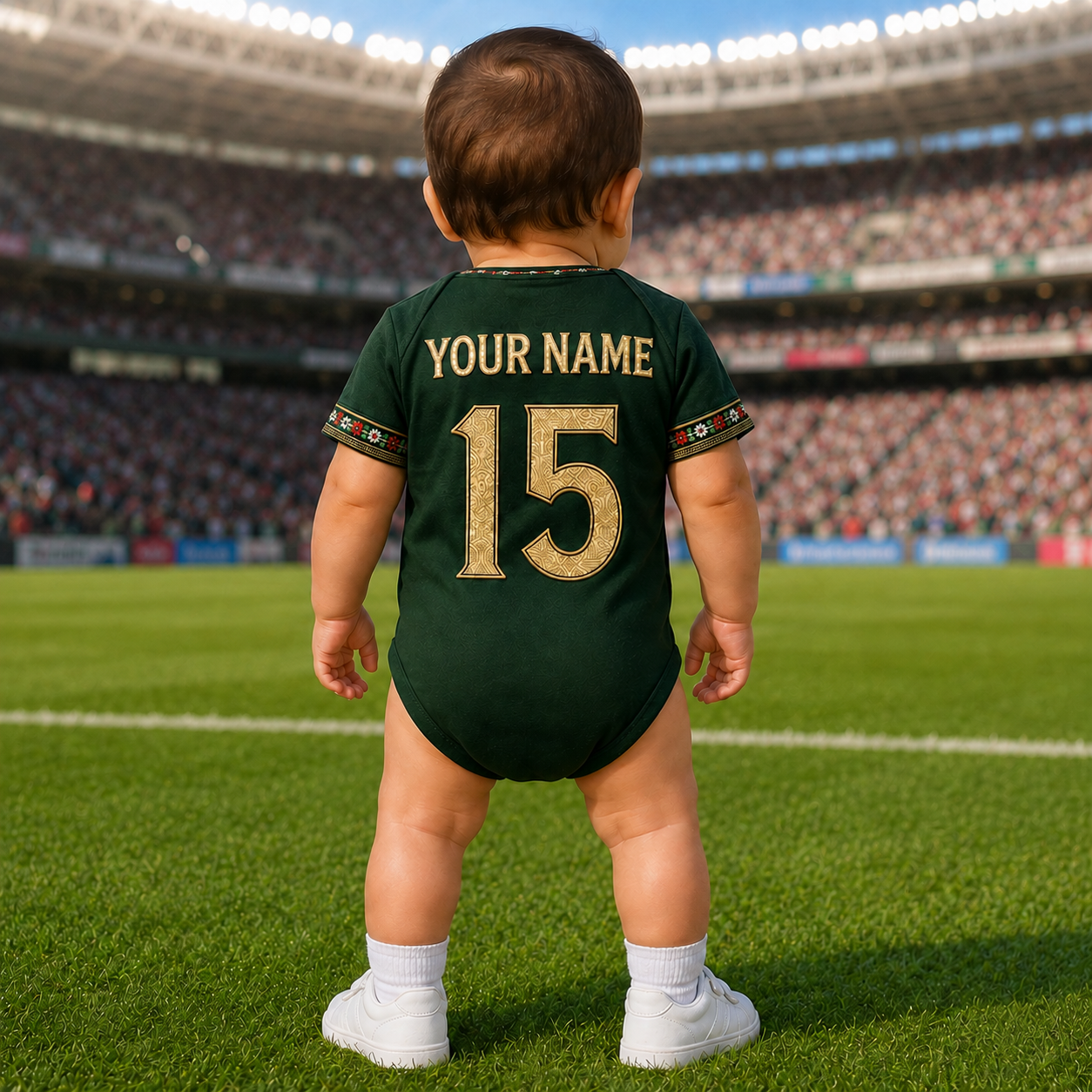 Personalized Mexico Aztec Football Baby Jersey Bodysuit Gift for New Moms