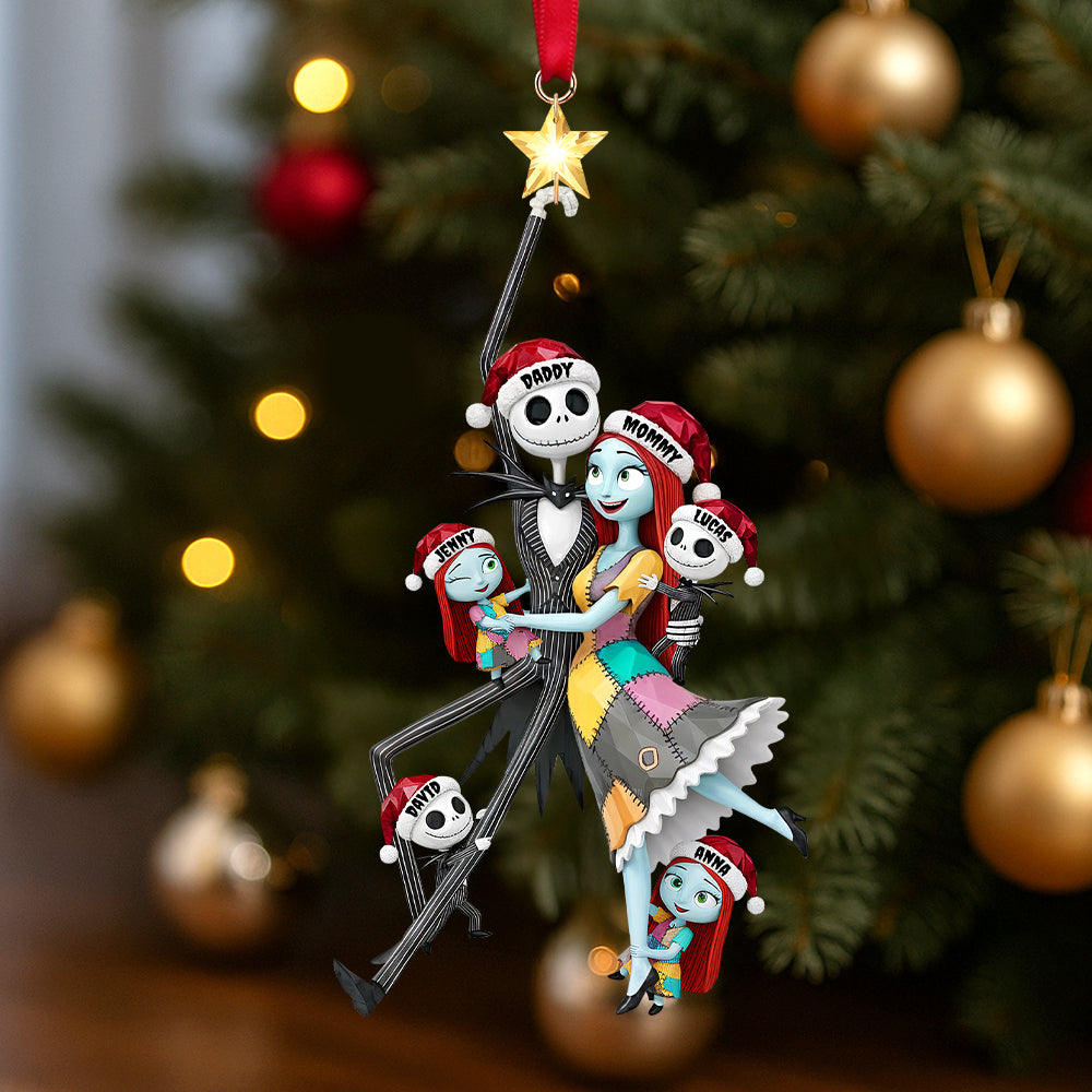 Personalized Spooky Family Acrylic Ornament Custom Gift for Christmas Ornament GradoCreations