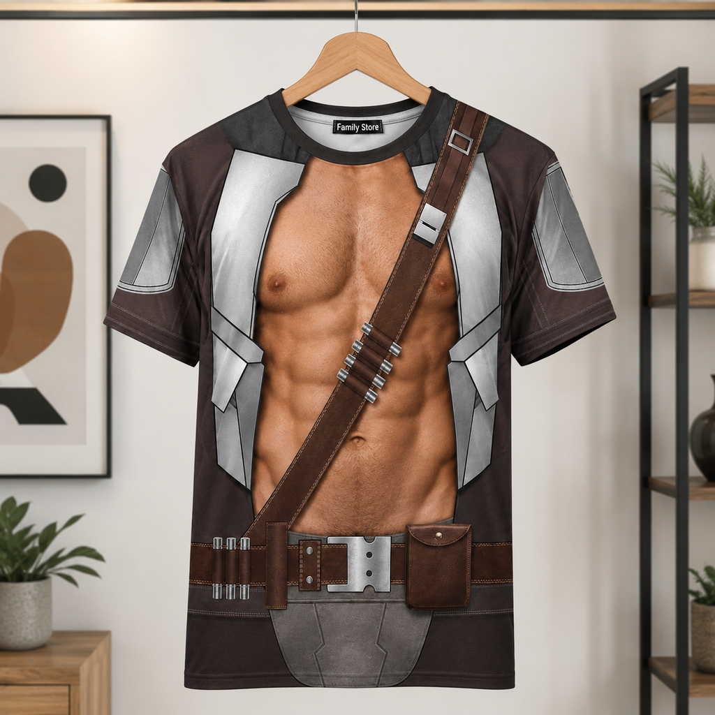 Personalized Funny Galaxy Warrior Costume Shirt for Him, Dad, Husband AOP Tshirt GradoCreations