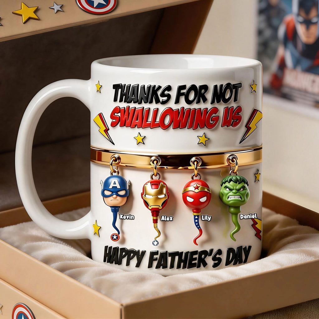 Personalized Funny Hero Dad Mug Gift for Father's Day
