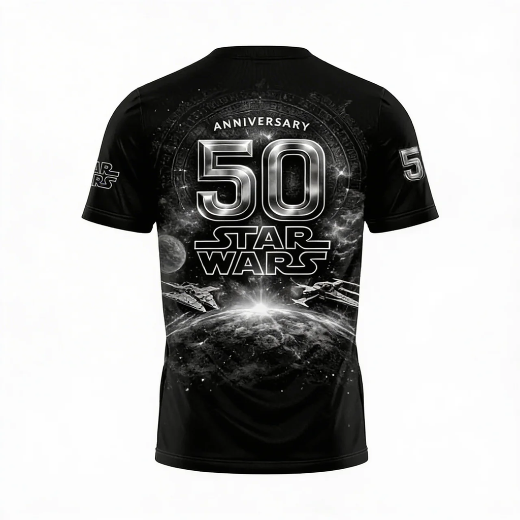Personalized Star Wars 50th Anniversary AOP Shirt Gift for Movie Fans