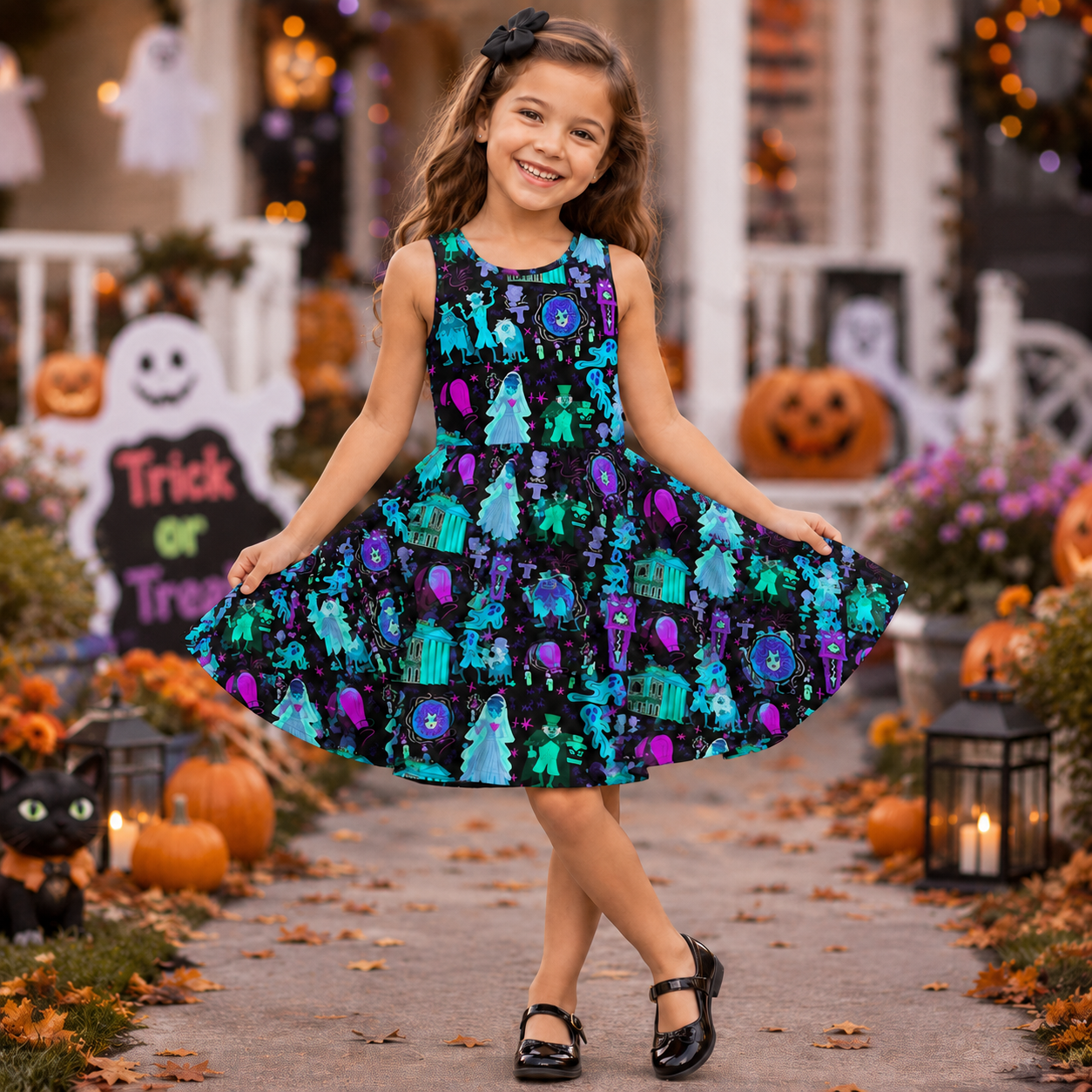 Personalized Haunted House Costume Dress for Kids - Spooky Halloween Gift Kid Dress GradoCreations
