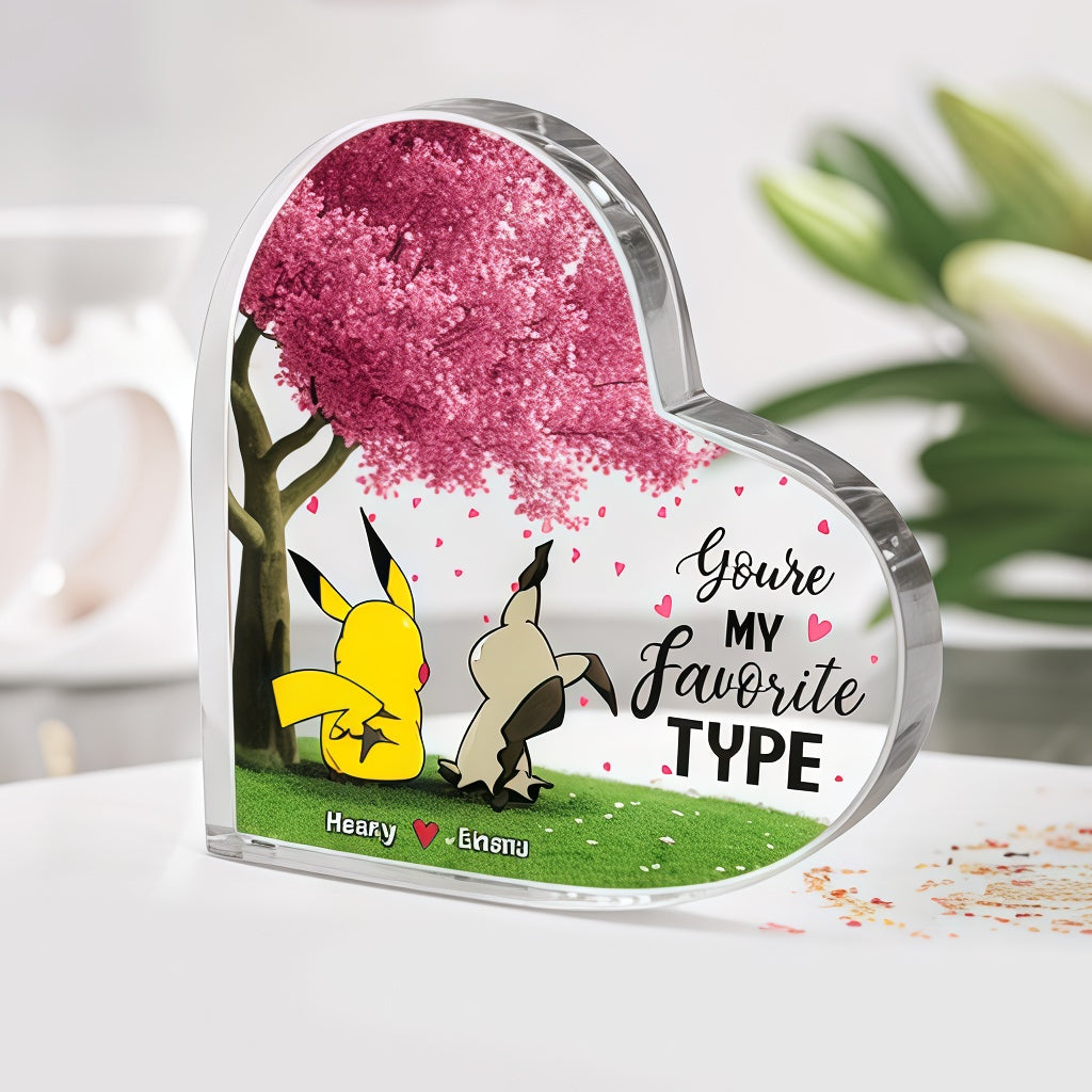 Personalized Heart-Shaped Acrylic Plaque Gift for PoMo Couple