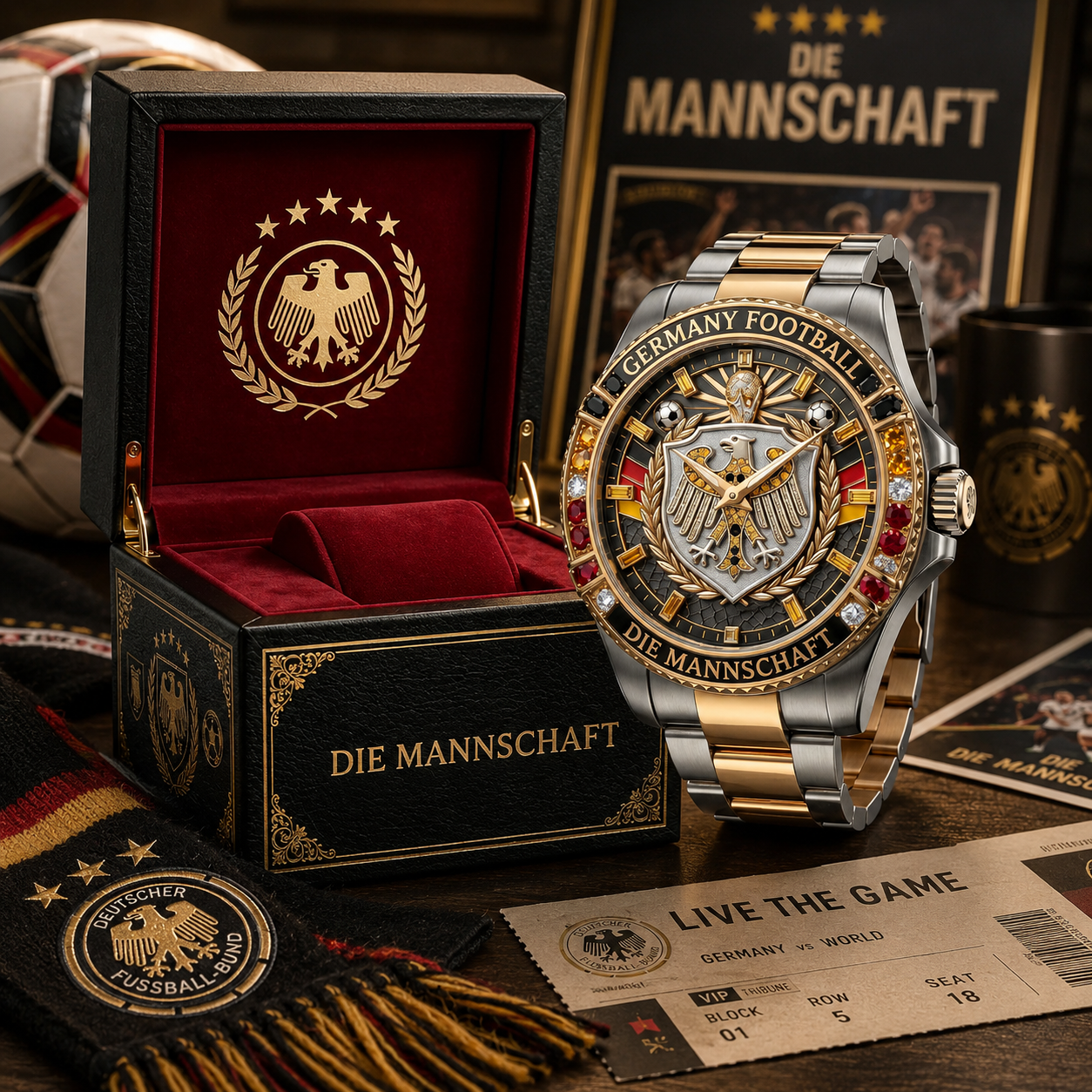 Men's Soccer Championship Wrist Watch - Custom Gift for Football Lovers