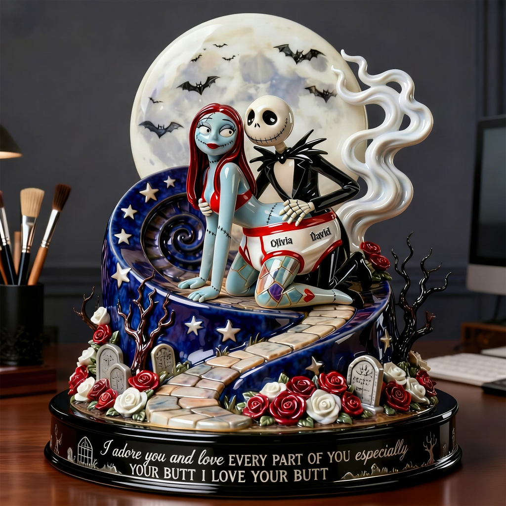 Personalized Spooky Acrylic Plaque Gift for Couples