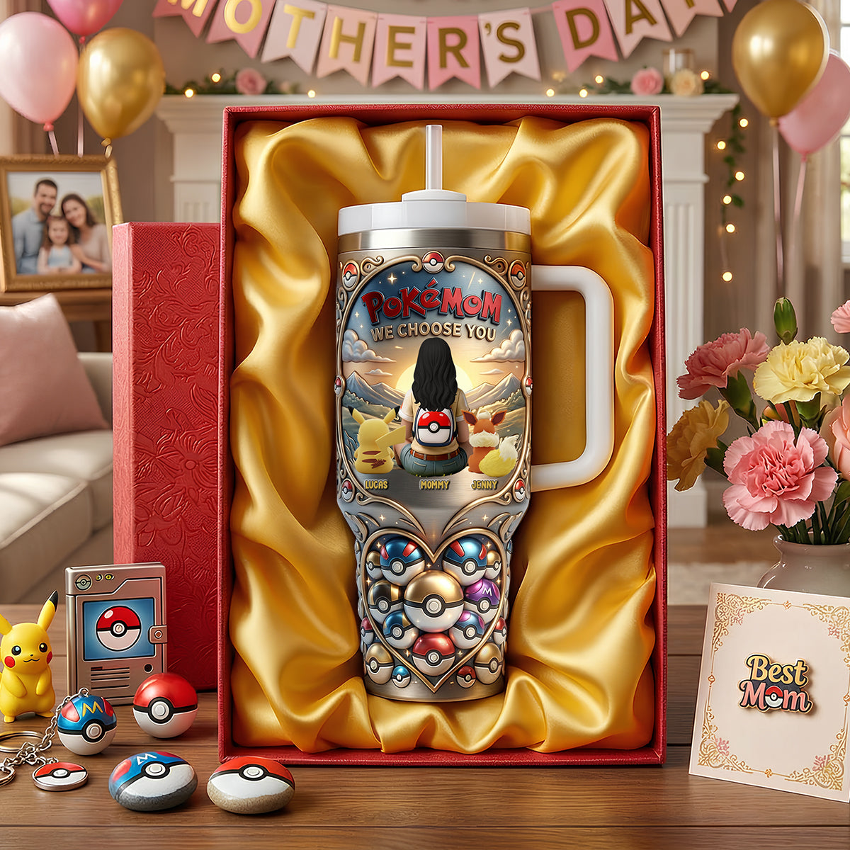 Personalized Movie Themed Tumbler with Handle for Mom Tumbler GradoCreations