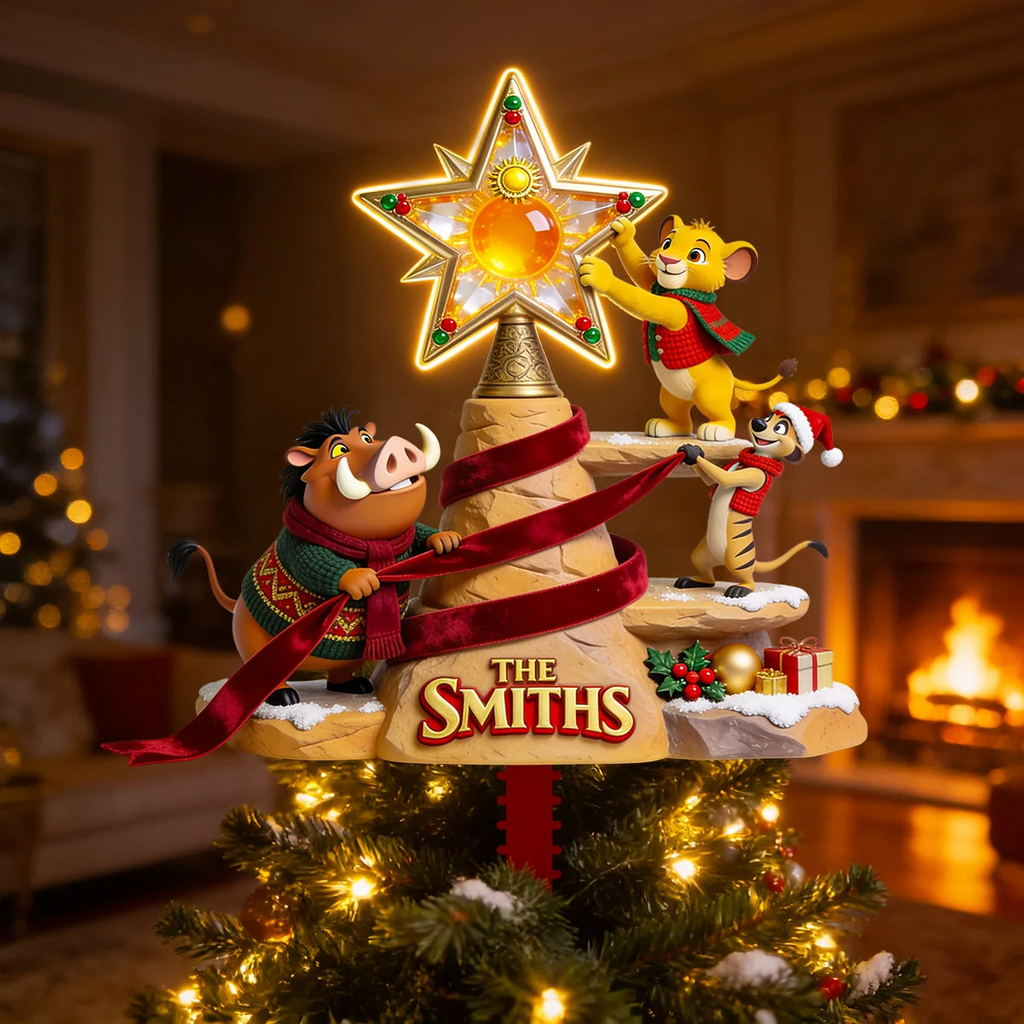 Personalized LED Light Tree Topper Custom Name Christmas Gift for Family LED Light Tree GradoCreations