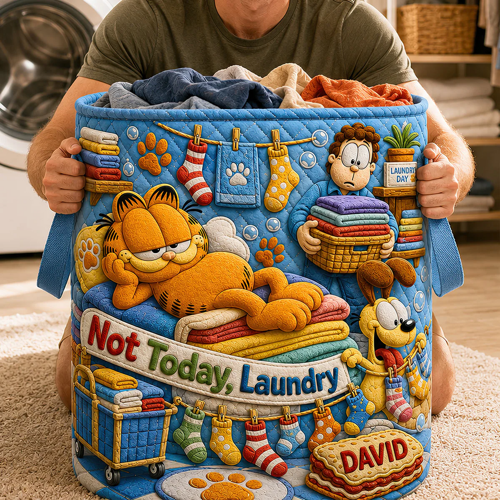 Personalized Quilted Laundry Basket Unique Family Gift for Mom Quilted Laundry Basket GradoCreations