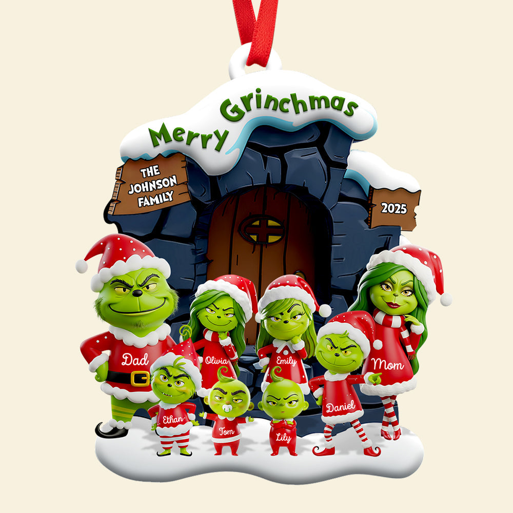 Personalized Merry Grinchmas Acrylic Ornament Custom Family Gift Ornament GradoCreations