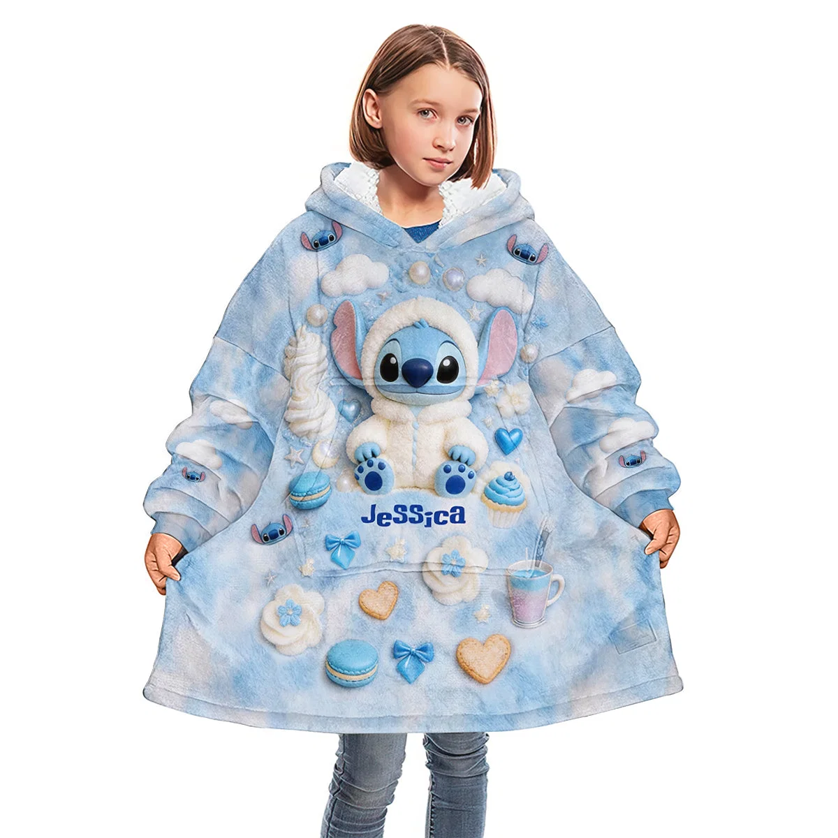 Personalized Blanket Hoodie Custom Name Gift for Kids & Adults Blanket Hoodie GradoCreations