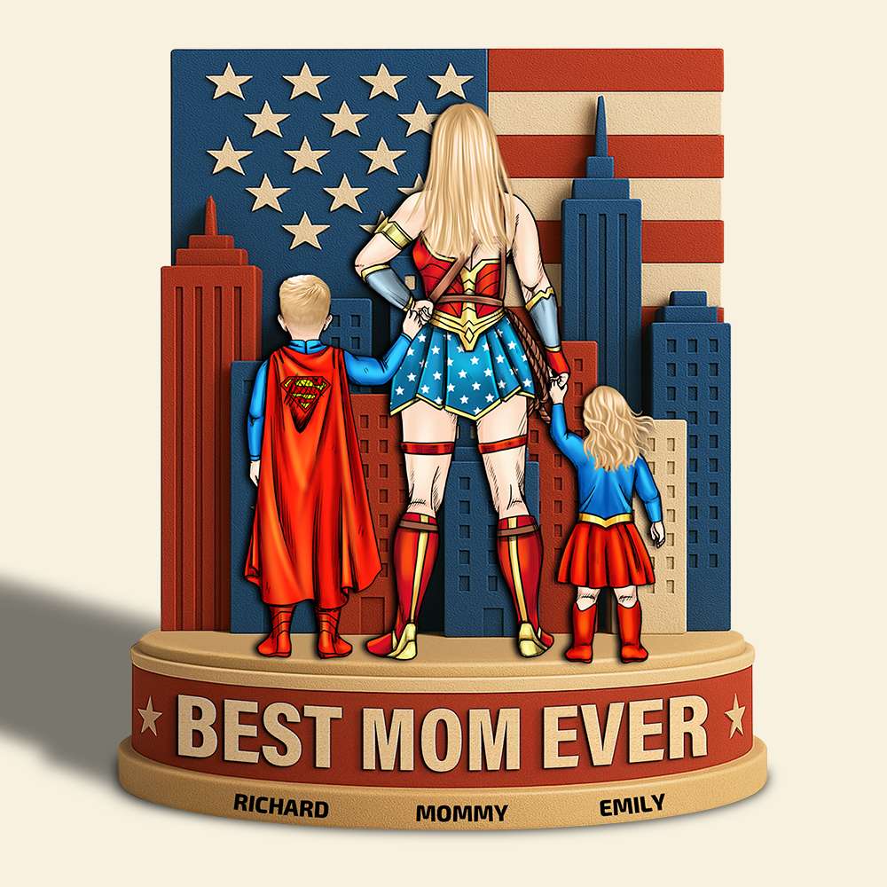 Personalized 4th of July Acrylic Plaque Best Mom Ever Gift Acrylic Plaque GradoCreations