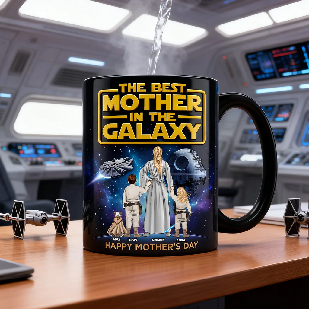 Personalized Black Mug The Best Mother in the Galaxy Gift for Mom