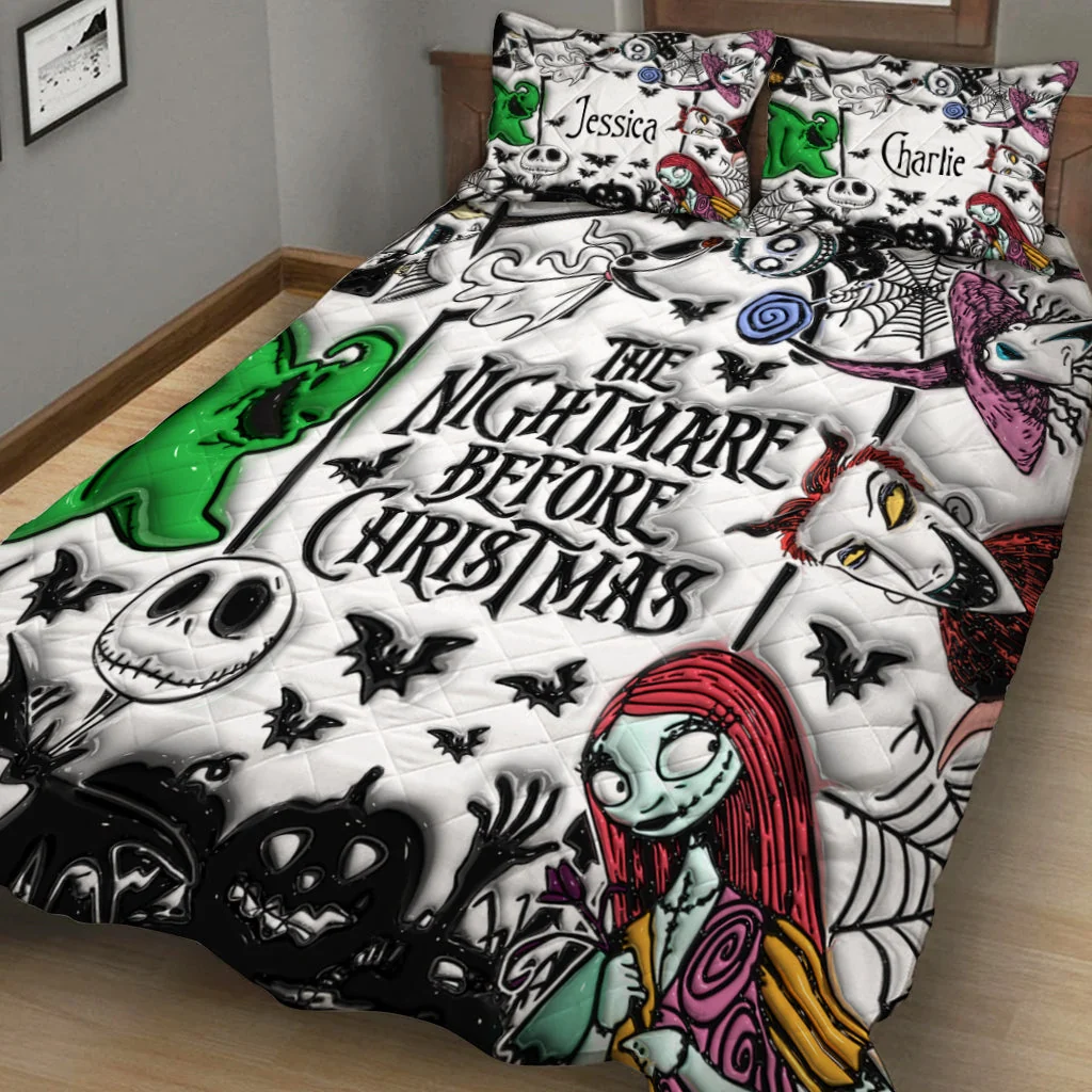 Personalized Nightmare Before Christmas Quilt Bedding Set Gift Quilted Bedding Set GradoCreations