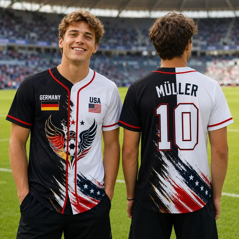 Personalized Baseball Jersey for Soccer Fans - Custom Name & Number Gift for Adults and Kids