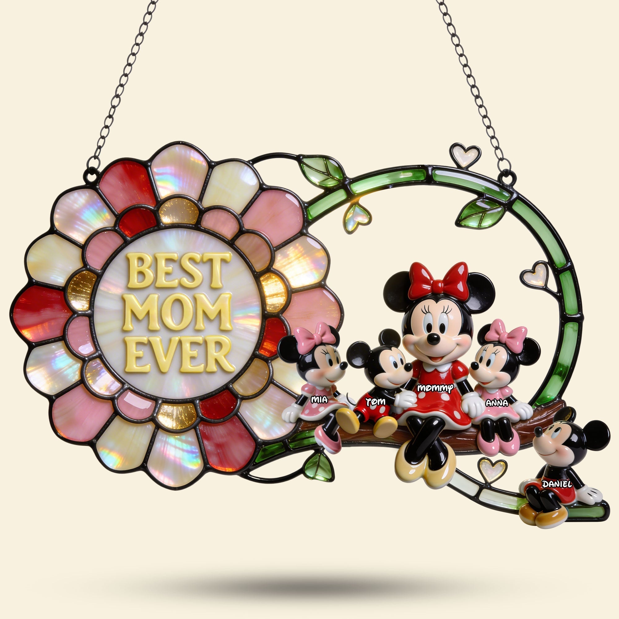 Personalized Mom Suncatcher Window Decoration Custom Gift Idea