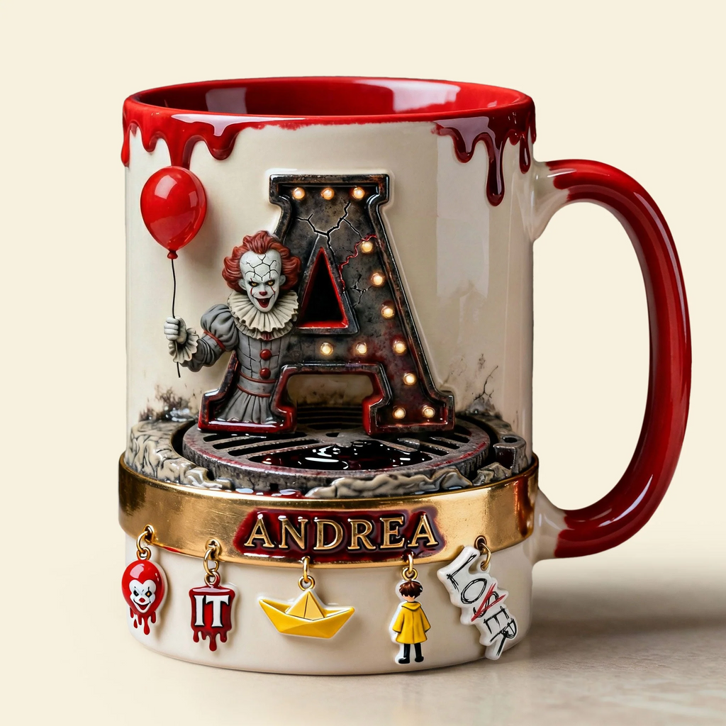 Personalized Horror Character Accent Mug Custom Name Gift for Halloween Mug GradoCreations