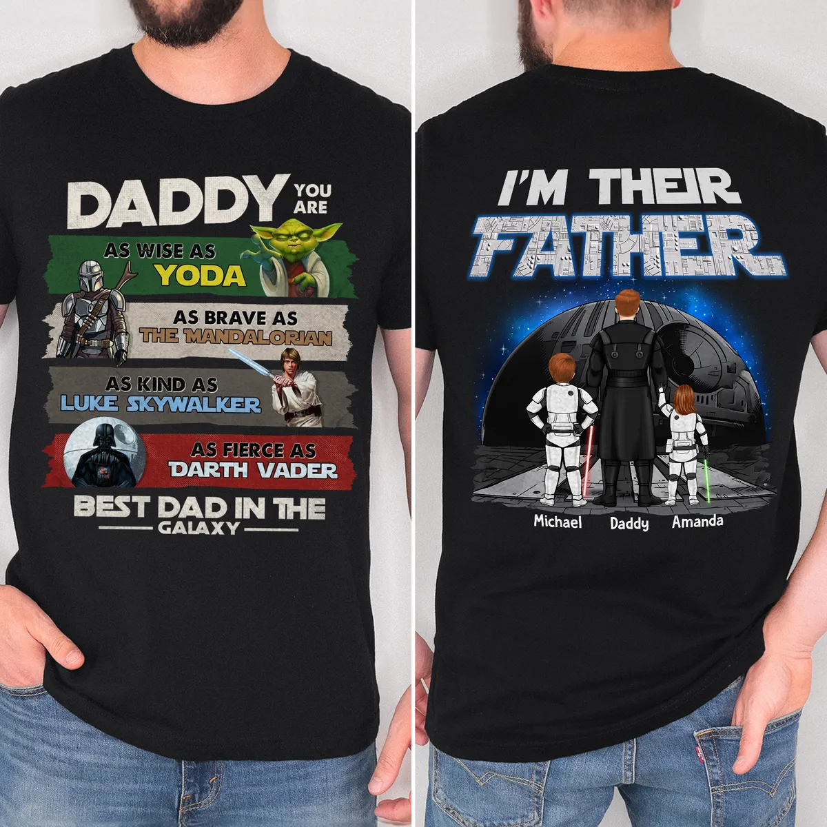 Personalized Dad Shirt Funny Star Wars Theme Custom Gift