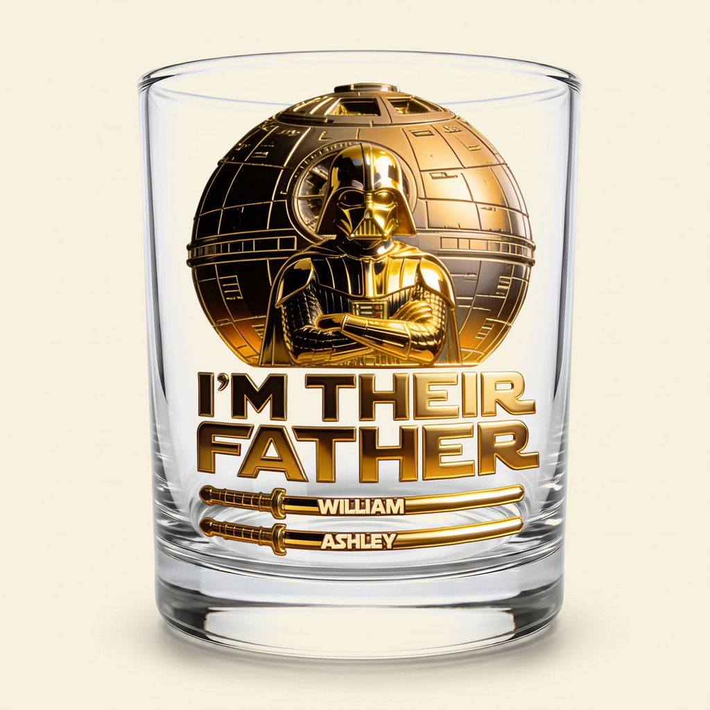 Personalized Whiskey Glass with Star Wars Design Gift for Dad