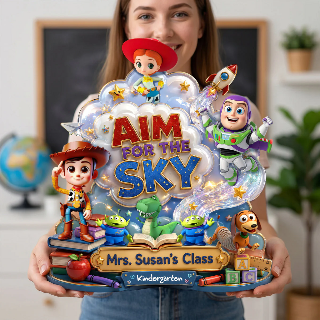 Personalized Acrylic Plaque Aim For The Sky Teacher Gift