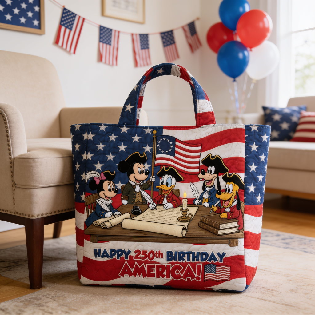 Personalized Quilted Tote Bag USA Independence Gift for Movie Fans