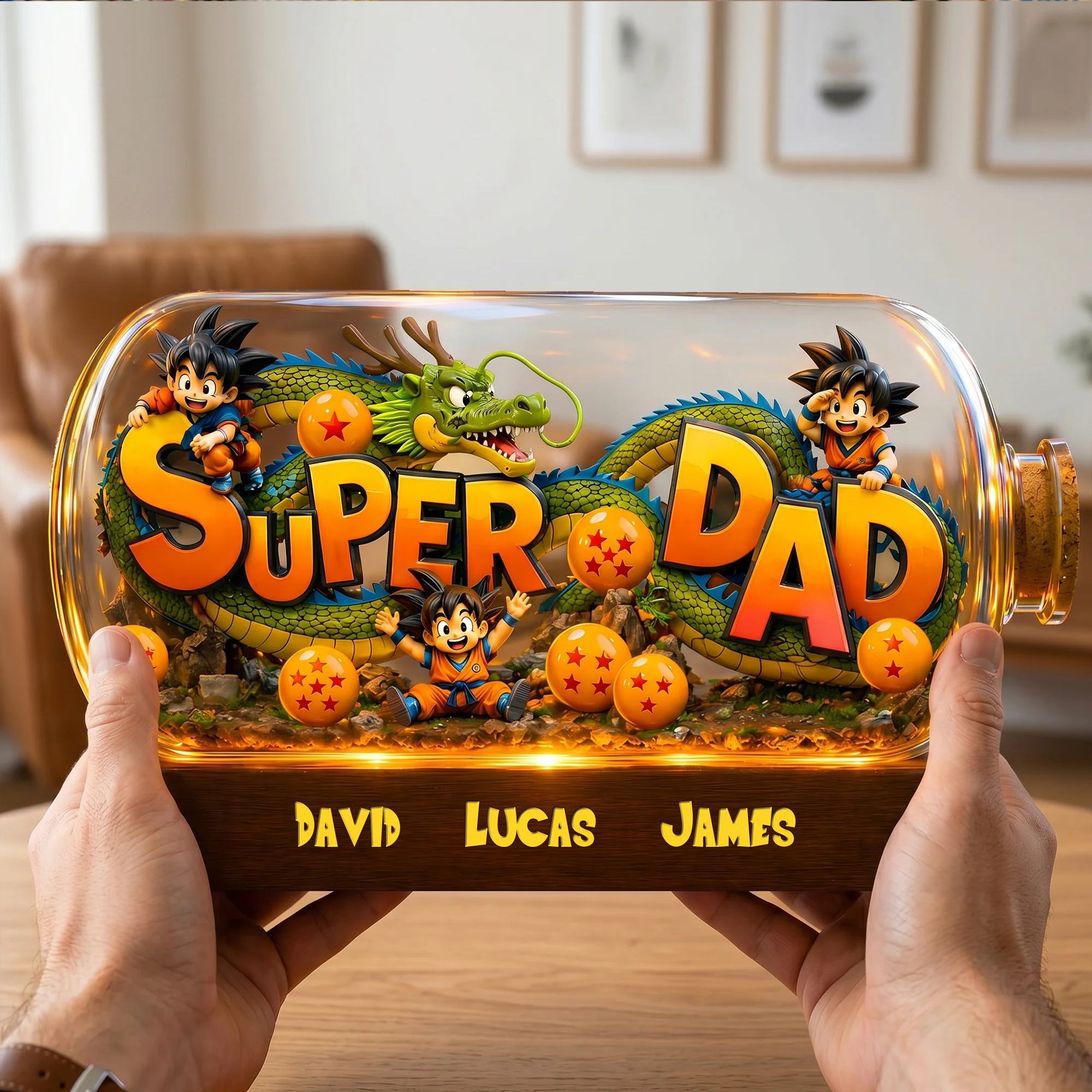 Personalized Super Dad Acrylic Plaque Custom Name Gift for Father's Day