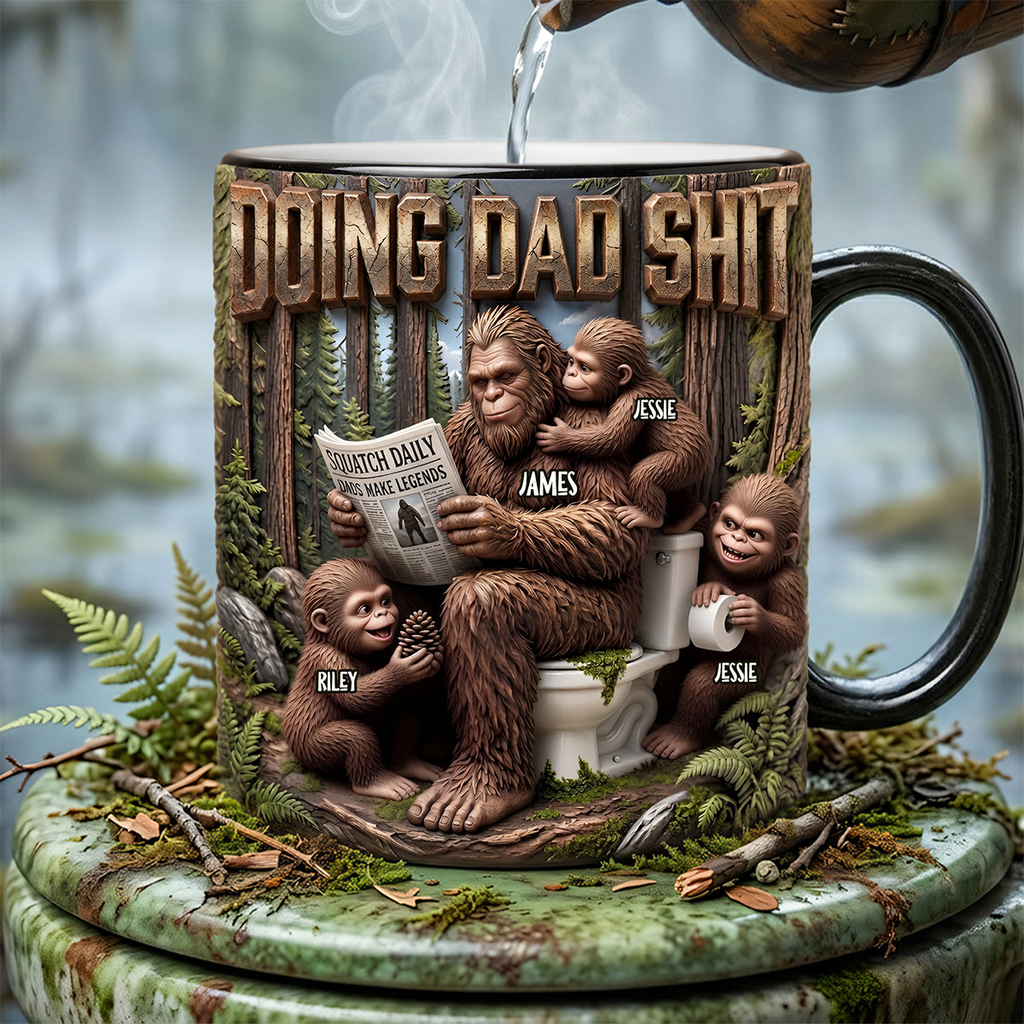 Personalized Funny Squatch Dad Mug Gift for Dad | Color Changing