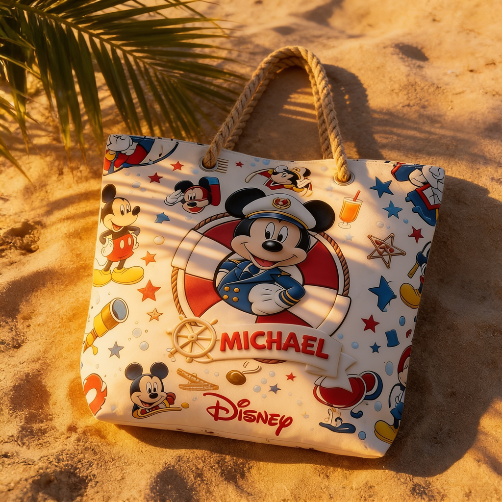 Personalized Disney Beach Bag Custom Name Gift for Movie Fans Beach Bag GradoCreations