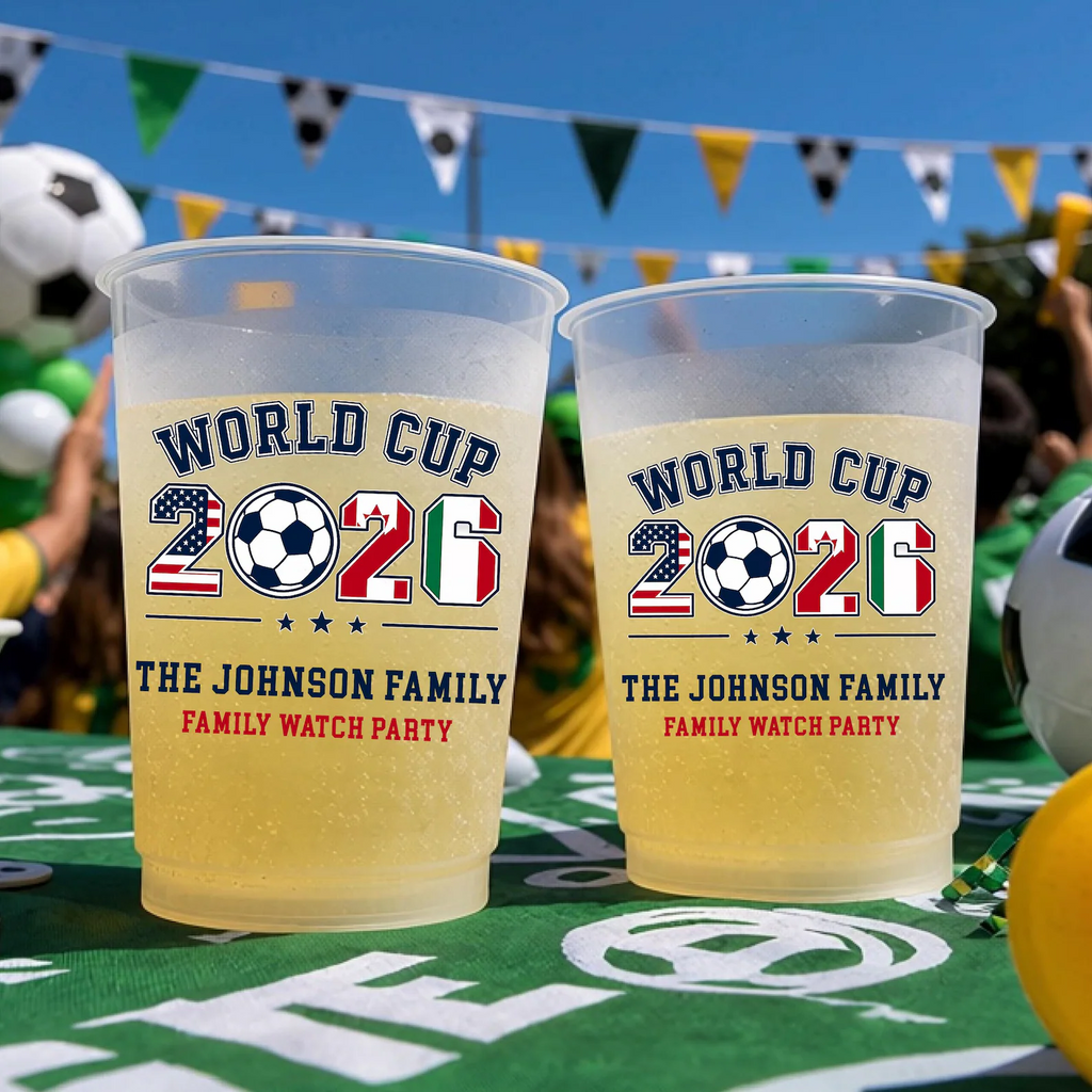 Personalized Frosted Cup for World Cup 2026 Family Watch Party