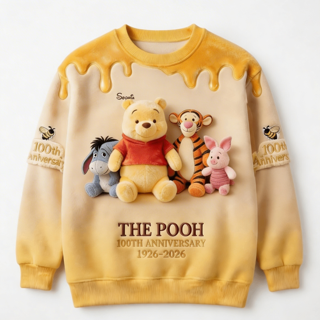 Personalized All Over Print Shirt 100 Years of Pooh Gift for Movie Fans