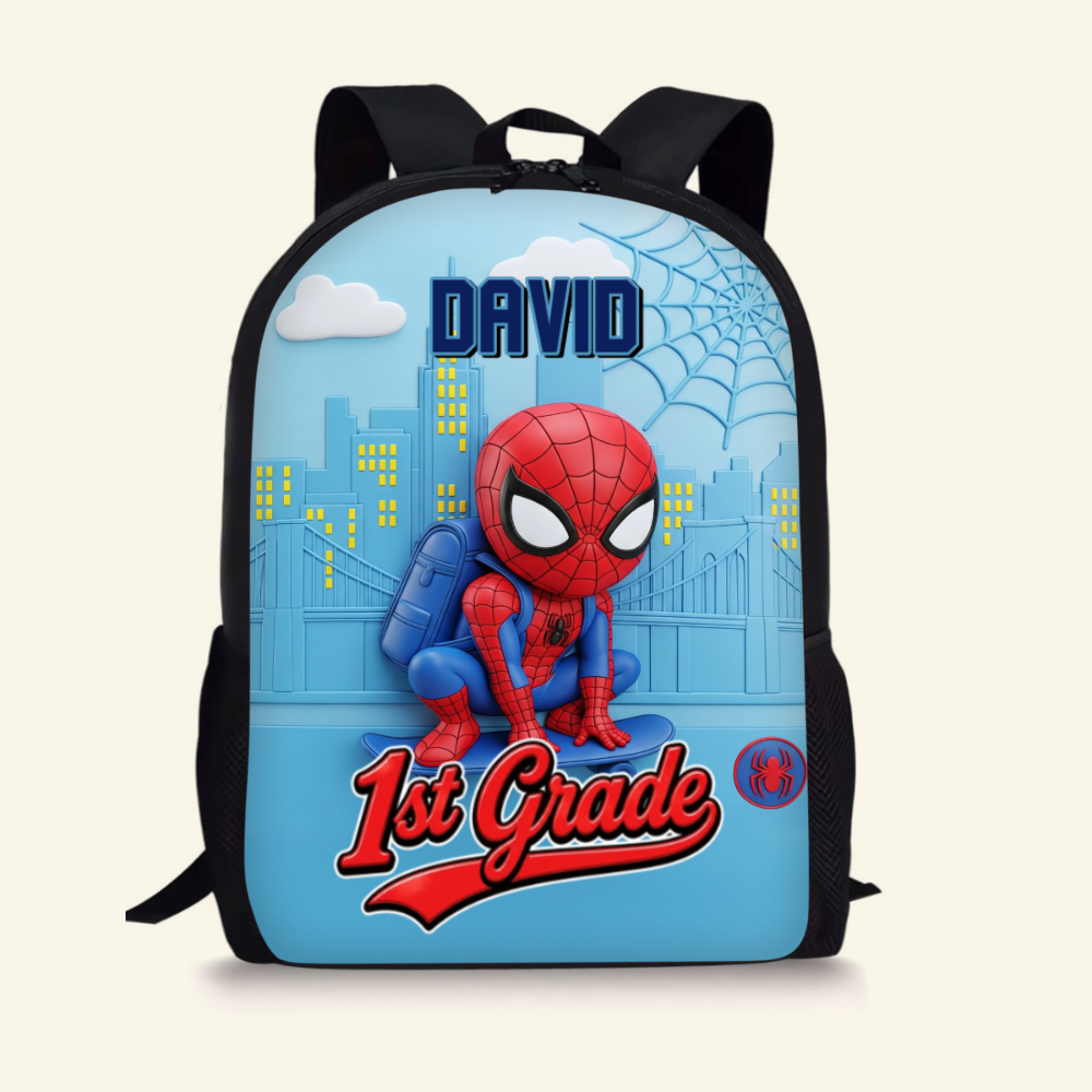 Personalized Spiderman Backpack Set for Kids - School Gift