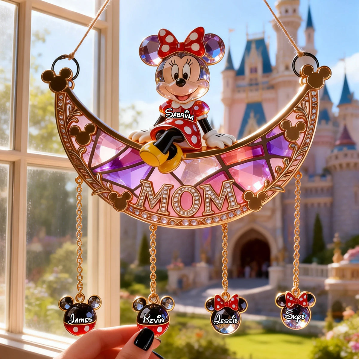 Personalized Mom Suncatcher with Kids' Names - Unique Gift Idea