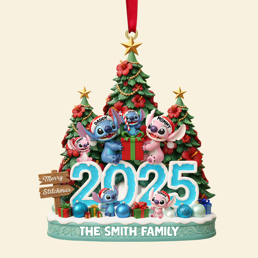 Personalized Acrylic Family Ornament 2025 Custom Name Gift Ornament GradoCreations