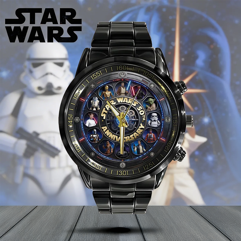 Personalized Star Wars 50th Anniversary Hand Watch Gift for Movie Fans