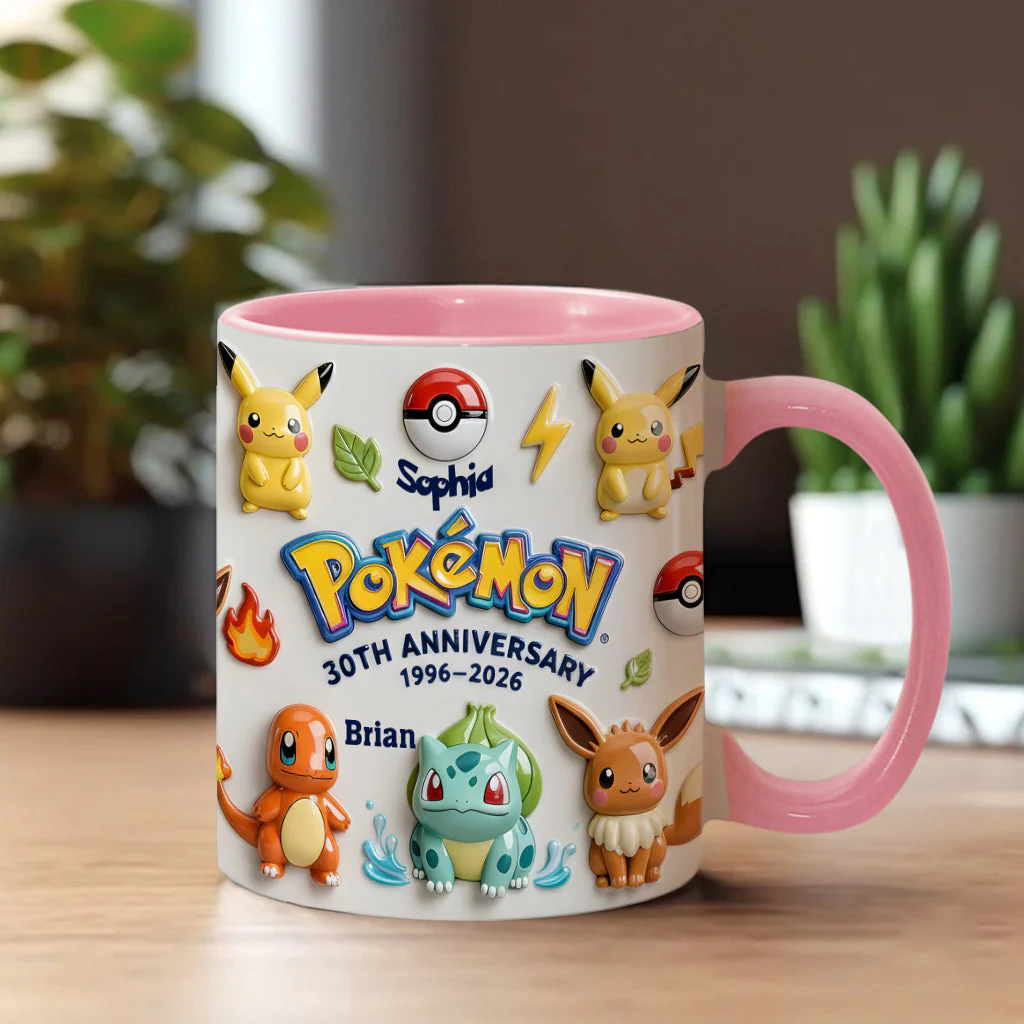 Personalized Pokémon 30th Anniversary Accent Mug Gift for Fans