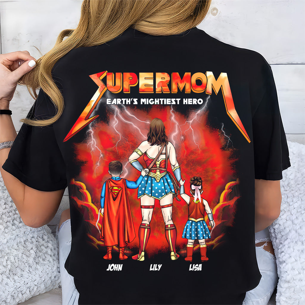 Personalized Super Mom Shirt Custom Family Design Gift for Mom