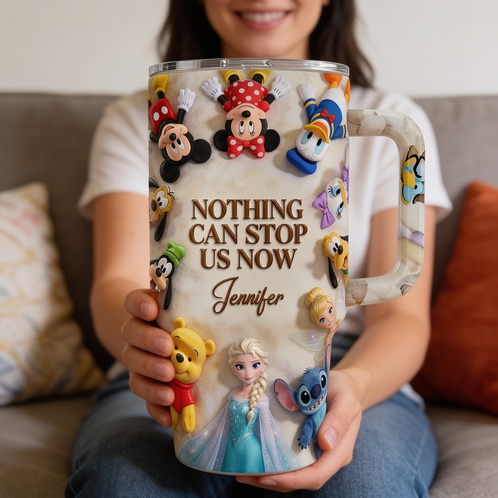 Personalized Disney Tumbler with Handle Custom Name Gift for Movie Fans Tumbler GradoCreations