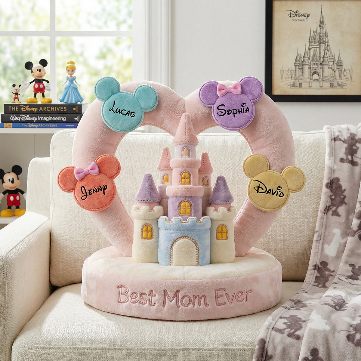 Personalized Heart Shaped Pillow Best Mom Ever Gift for Mom