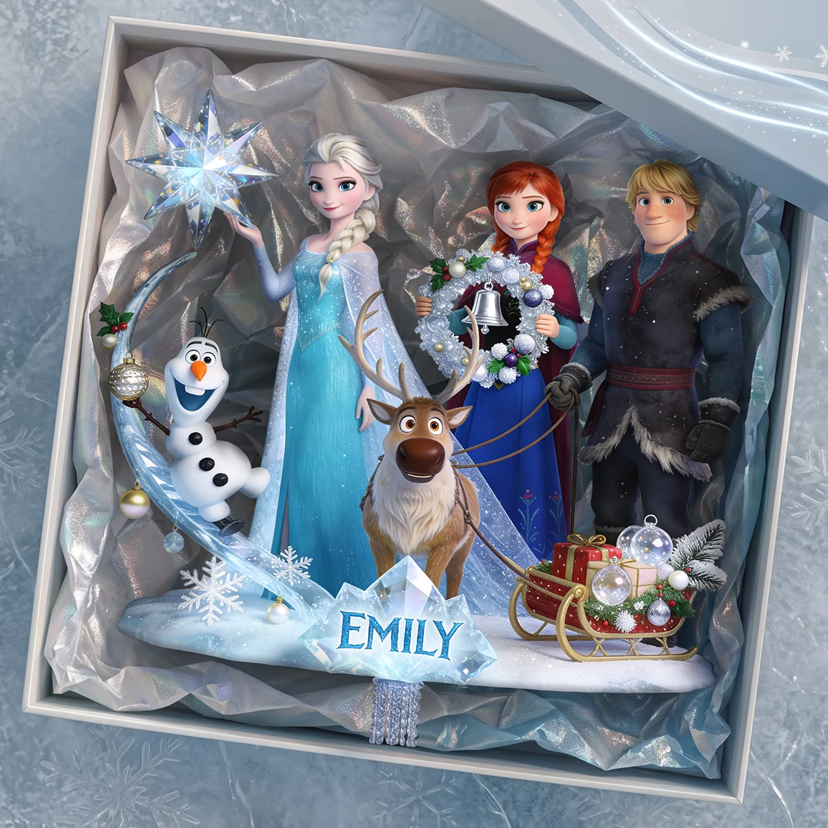 Personalized LED Acrylic Tree Topper Custom Name Christmas Decoration LED Light Tree GradoCreations