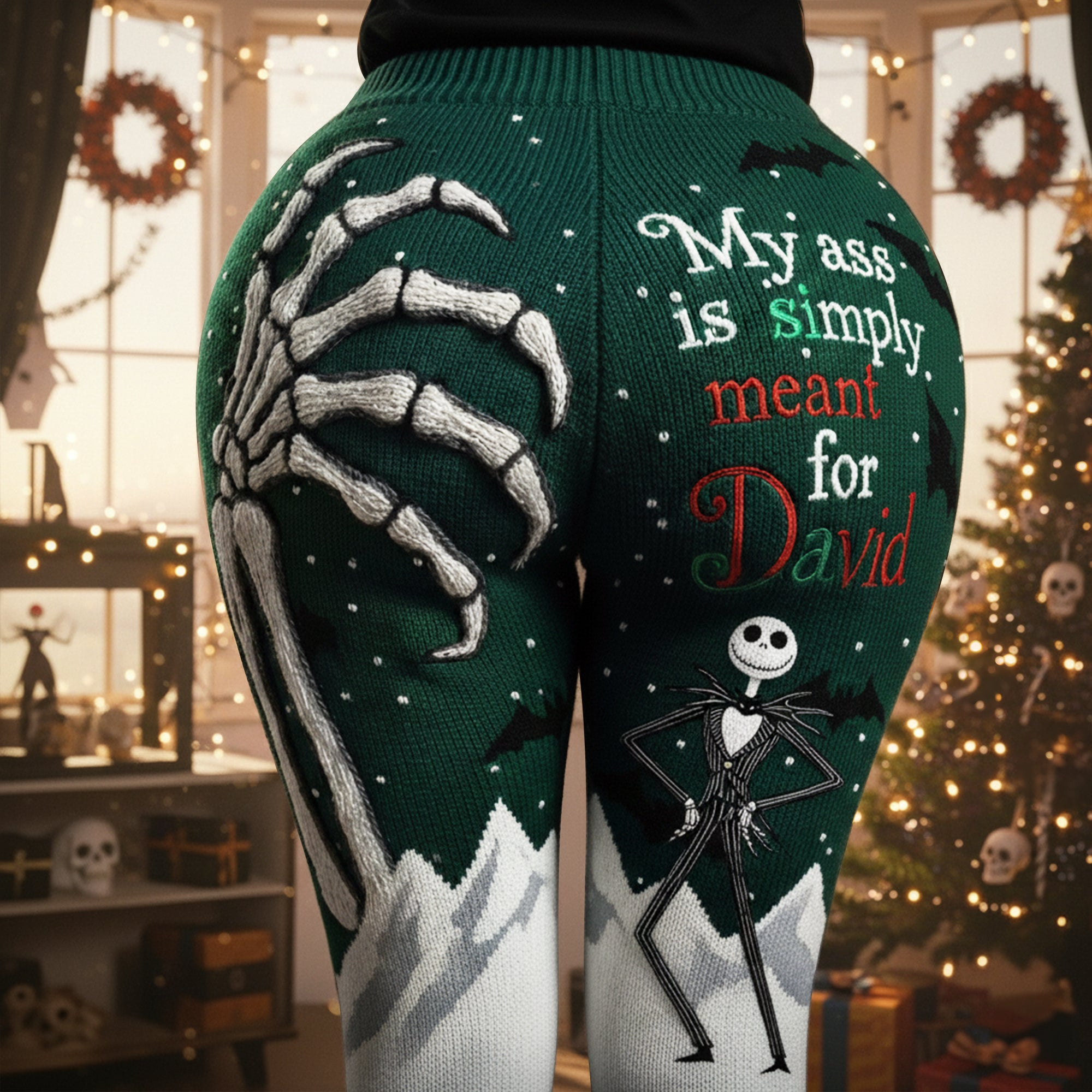 Personalized Horror-Themed Leggings Custom Name Gift for Her