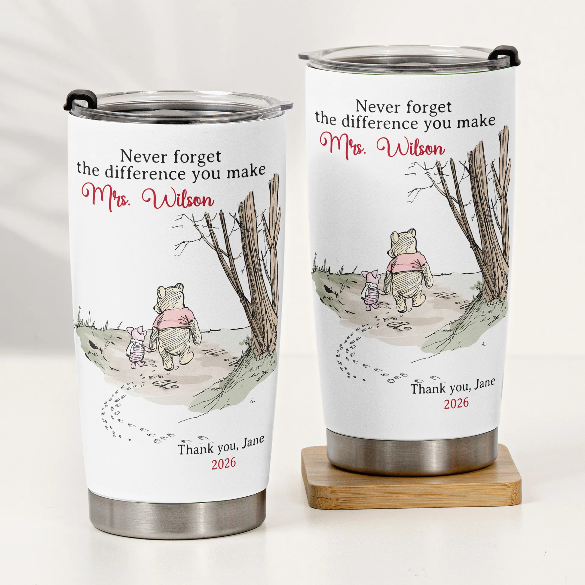 Personalized Teacher Tumbler with Custom Name Thank You Gift