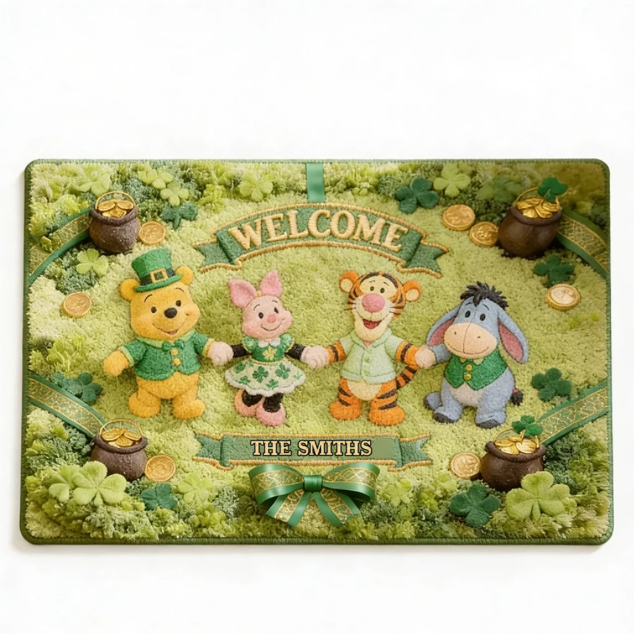 Personalized St. Patrick's Day Door Mat Custom Family Welcome Decor