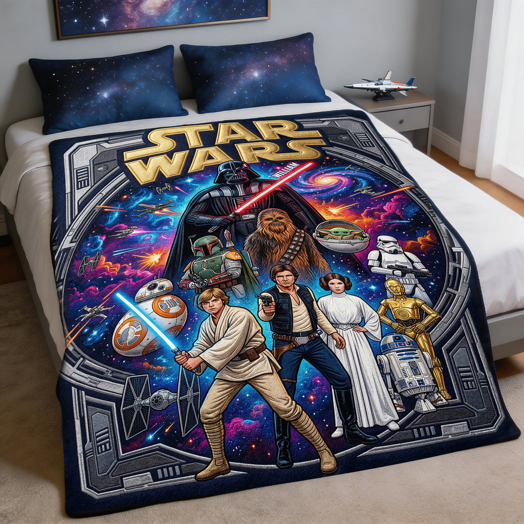 Personalized Star Wars Blanket Gift for Movie Fans - Fleece or Sherpa