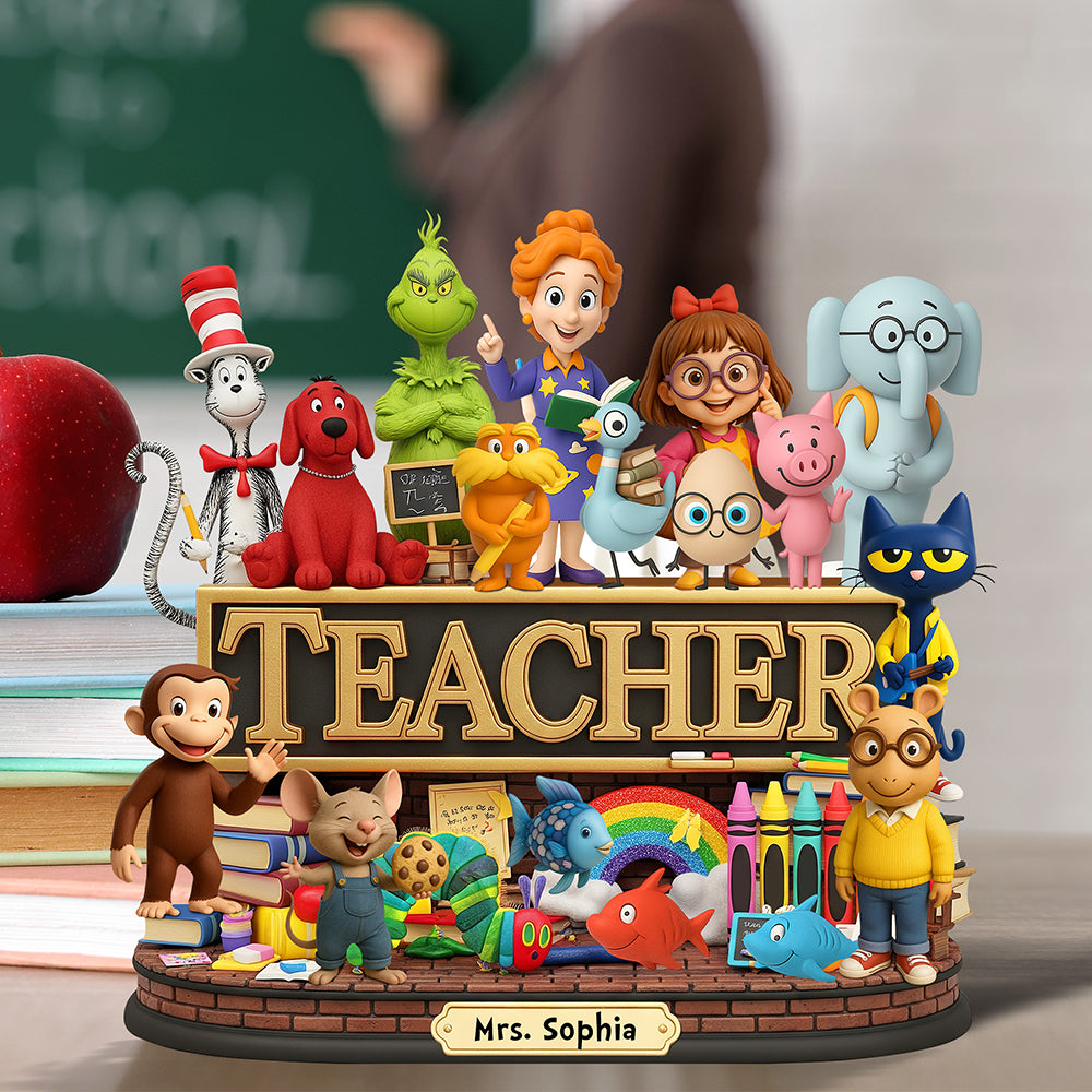 Personalized Acrylic Teacher Plaque Custom Name Gift