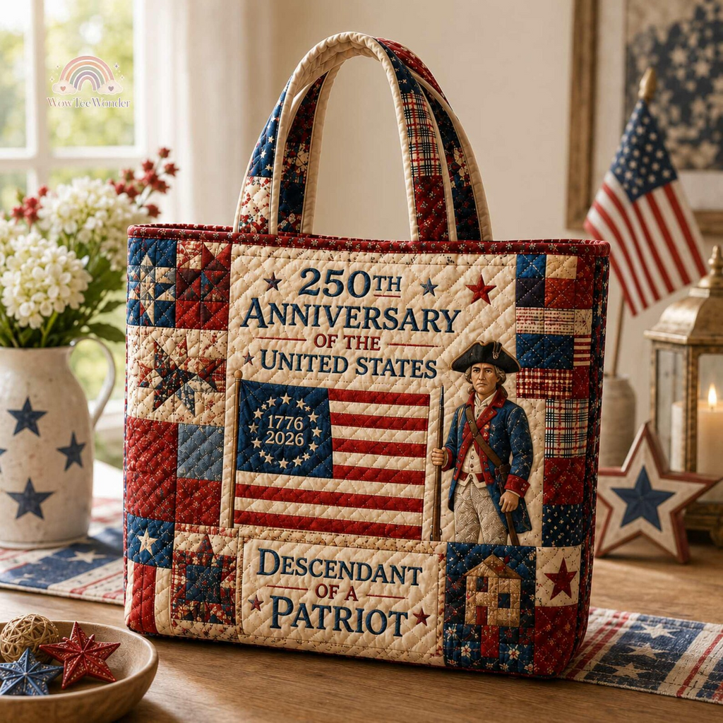 Quilted Tote Bag 250th Anniversary USA Gift for Patriots