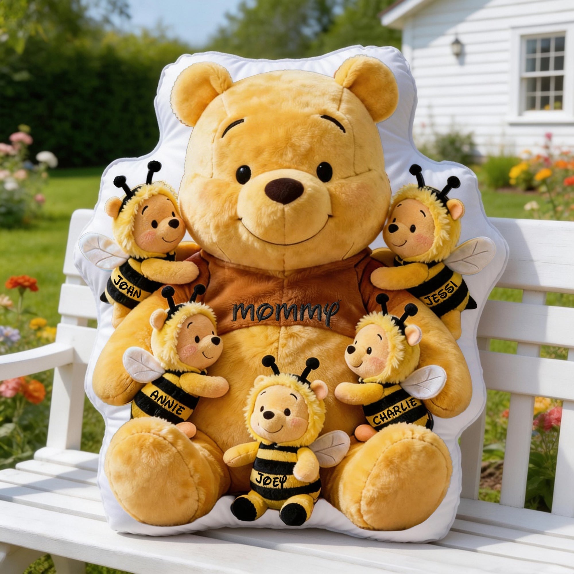 Personalized Honey Bear Pillow Custom Name Gift for Mom