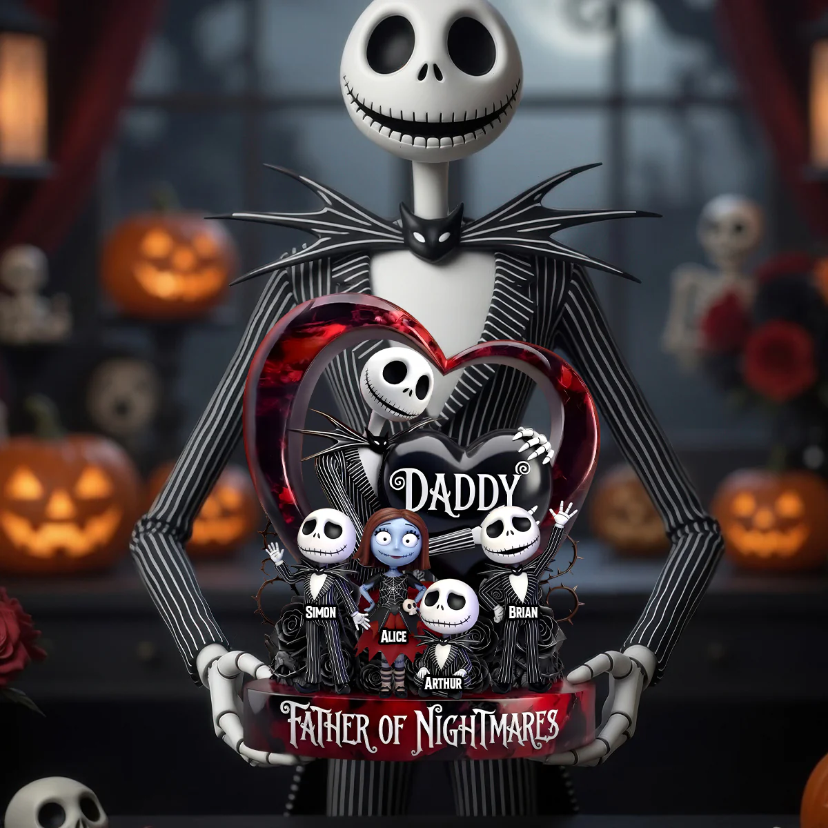 Personalized Acrylic Plaque Spooky Father of Nightmares Gift for Dad