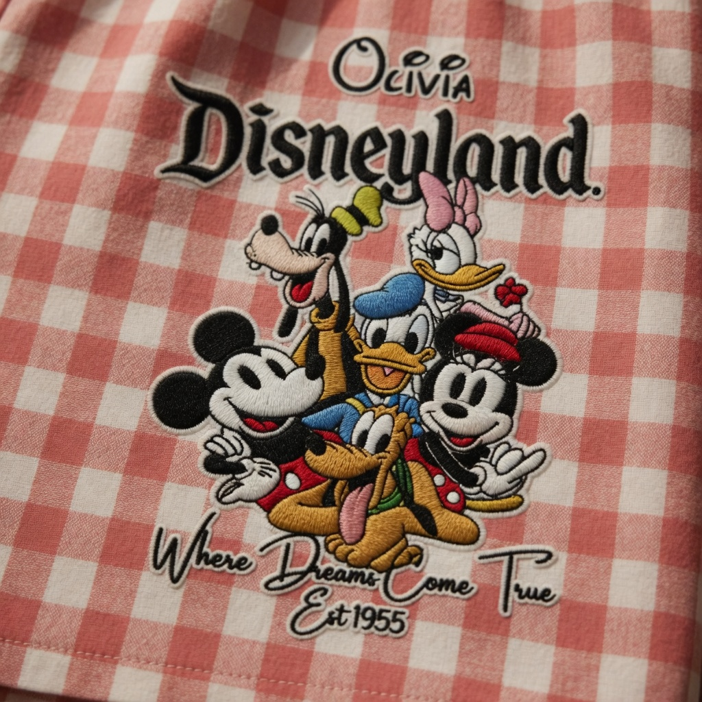 Personalized Embroidered Gingham Shorts for Summer Gift Her