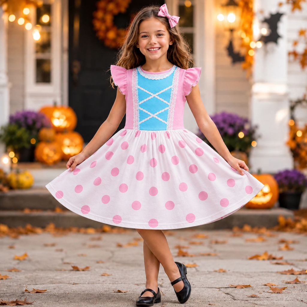 Personalized Kids Shepherd Girl Dress Costume for Halloween Kid Dress GradoCreations