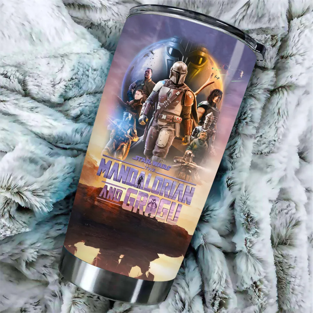 Personalized Star Wars Mandalorian Tumbler Custom Name Gift for Movie Fans